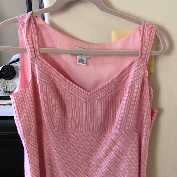 Ann Taylor Loft Pink and white striped sundress - Picture 2 of 5